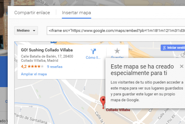 Un mapita en nuestra página de inicio