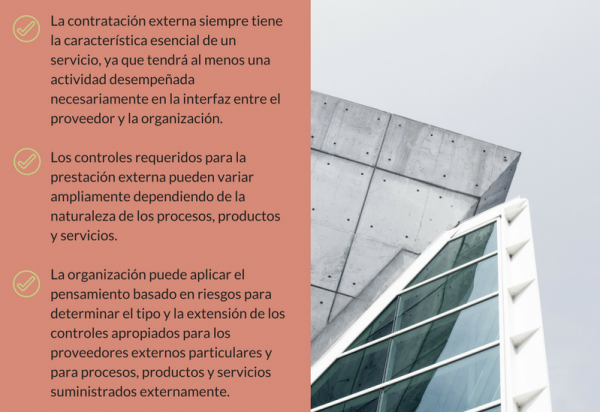 Control de los procesos, productos y servicios suministrados externamente (8.4)