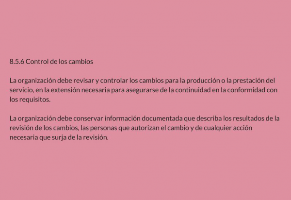 Control de los cambios (8.5.6)