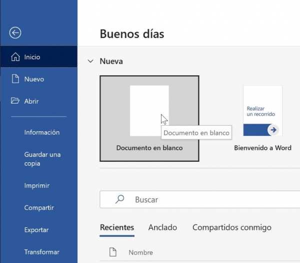 Ejercicio 1. Primeros pasos: Crear documentos y plantillas