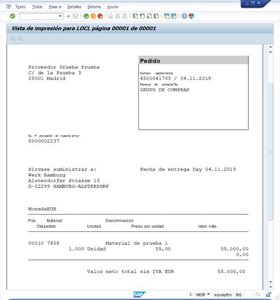 Ejercicio Sap Lo Me F Consulta Impresi N Del Pedido De Compra