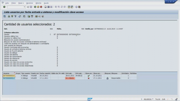 16.- CONTROL DE ACCESOS Y ACTIVIDAD DE LOS USUARIOS.