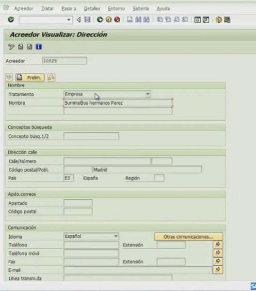 29.- MODIFICAR LOS DATOS DE LOS ACREEDORES