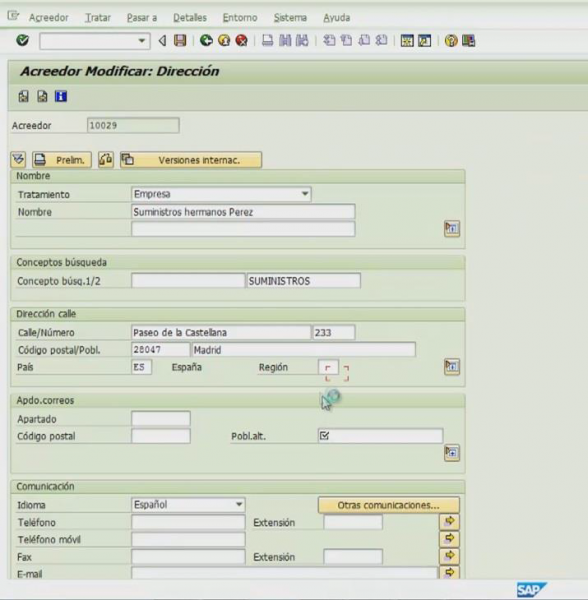 29.- MODIFICAR LOS DATOS DE LOS ACREEDORES