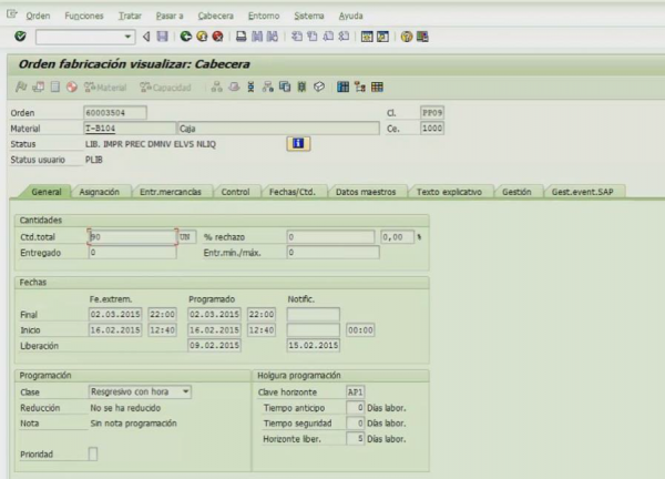 37.- ORDEN DE FABRICACIÓN (CREAR, VISUALIZAR, MODIFICAR)