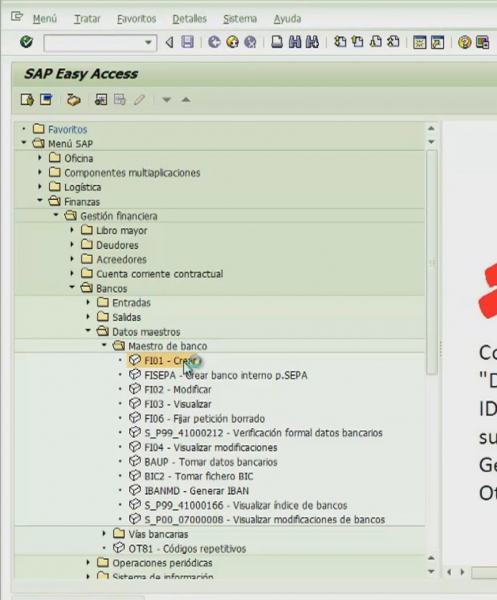 23.- CREAR Y GESTIONAR BANCOS EN SAP
