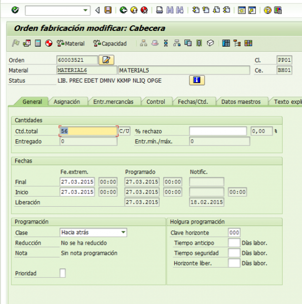 37.- ORDEN DE FABRICACIÓN (CREAR, VISUALIZAR, MODIFICAR)