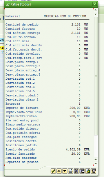 43.- INFORMACIÓN SOBRE COMPRAS DE MATERIAL