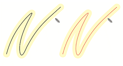 Dibujo de líneas caligráficas y preestablecidas
