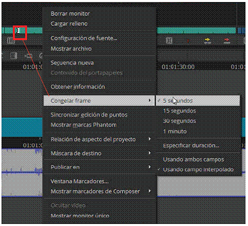 Ejercicio Congelar fotograma