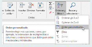 5- ORDENAR DATOS EN LISTAS PERSONALIZADAS Y RANGOS