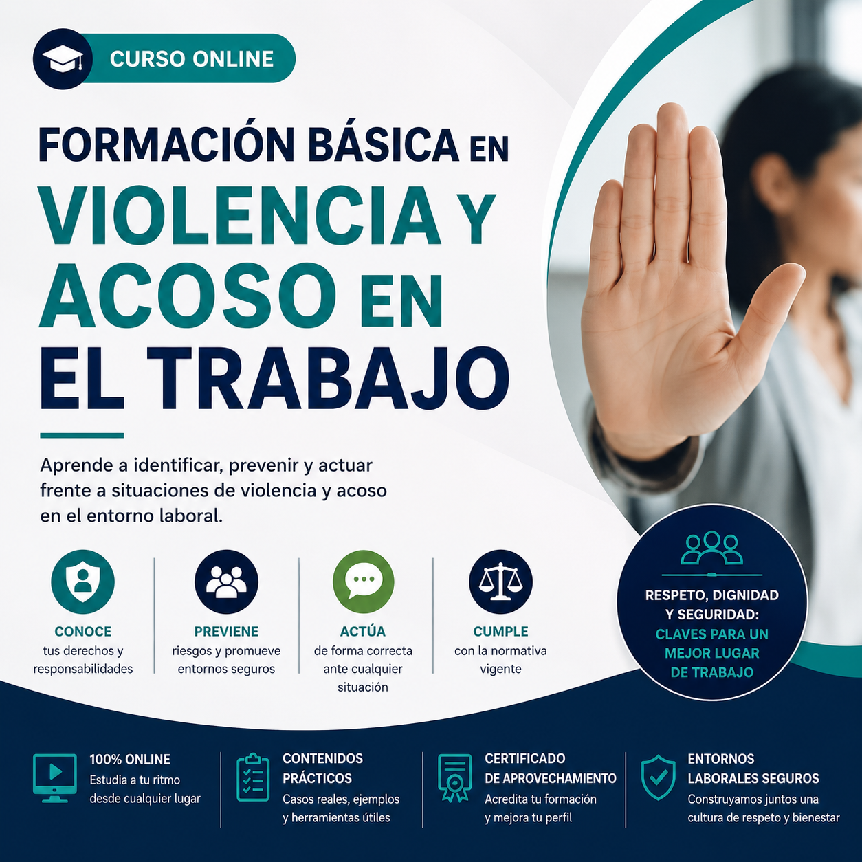 Formación en materia de violencia y acoso en el trabajo